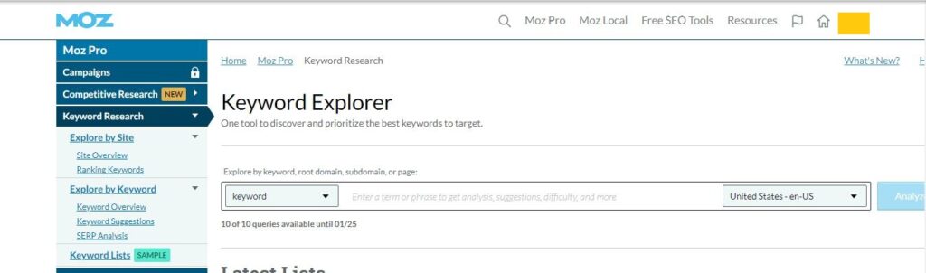 keyword explorer