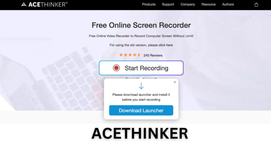 Screen Recording Software: Acethinker