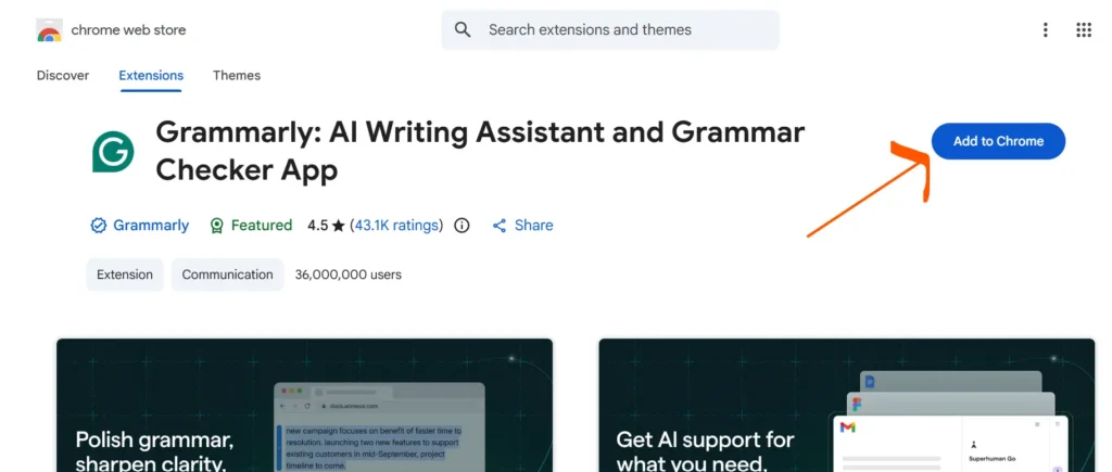 How to Add Grammarly Extension to Chrome: step 3