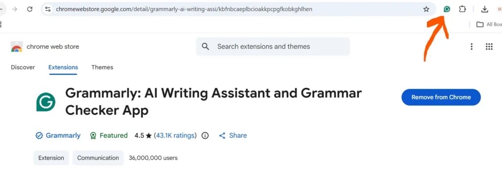 How to Add Grammarly Extension to Chrome: step 5
