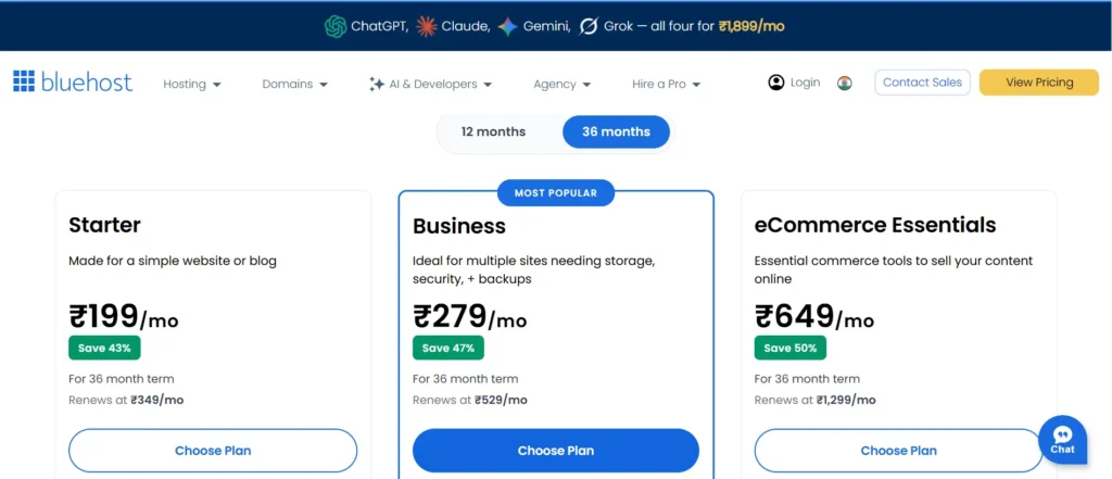 Bluehost Pricing Plan: Hostinger vs Bluehost
